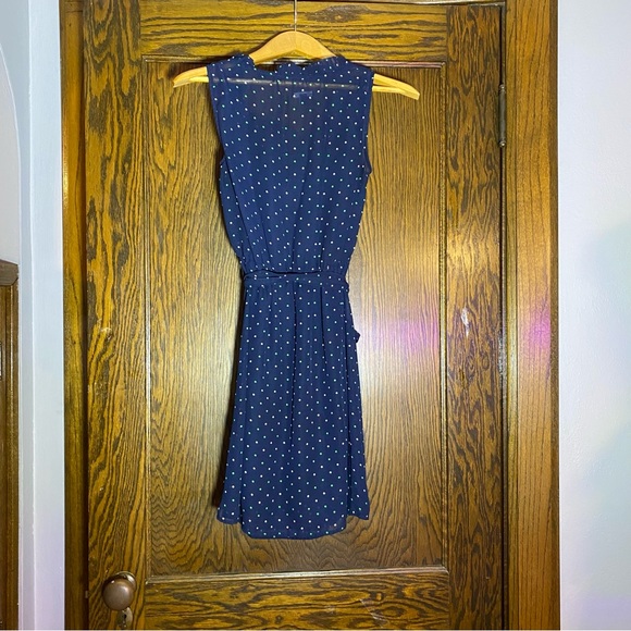 Gap navy blue polka dots knee length dress - Picture 3 of 4
